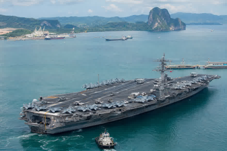 USS Abraham Lincoln aircraft carrier at sea